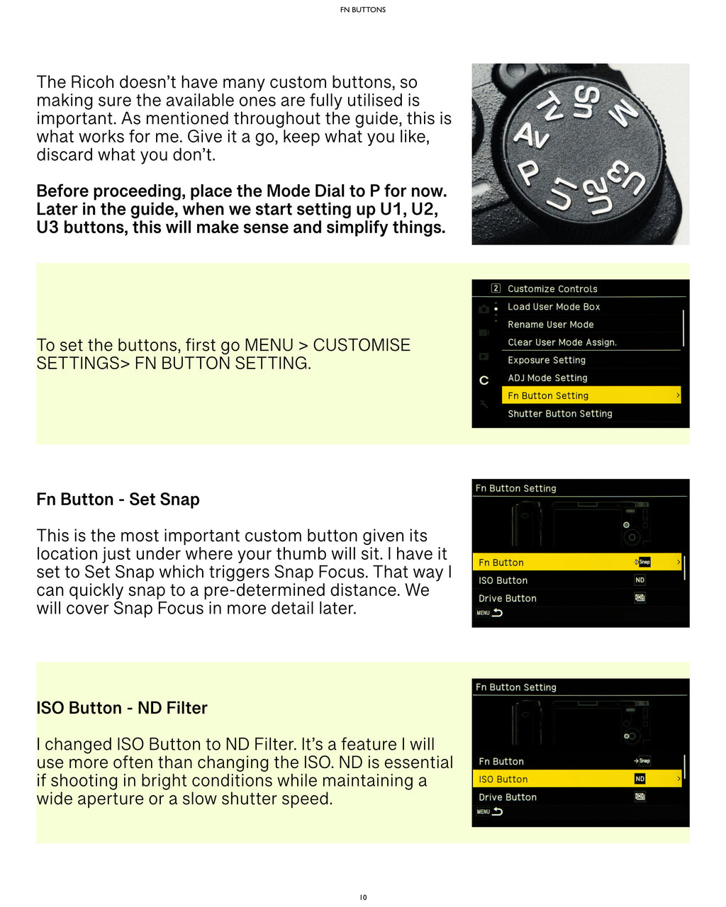 Ricoh GRIV Camera Guide