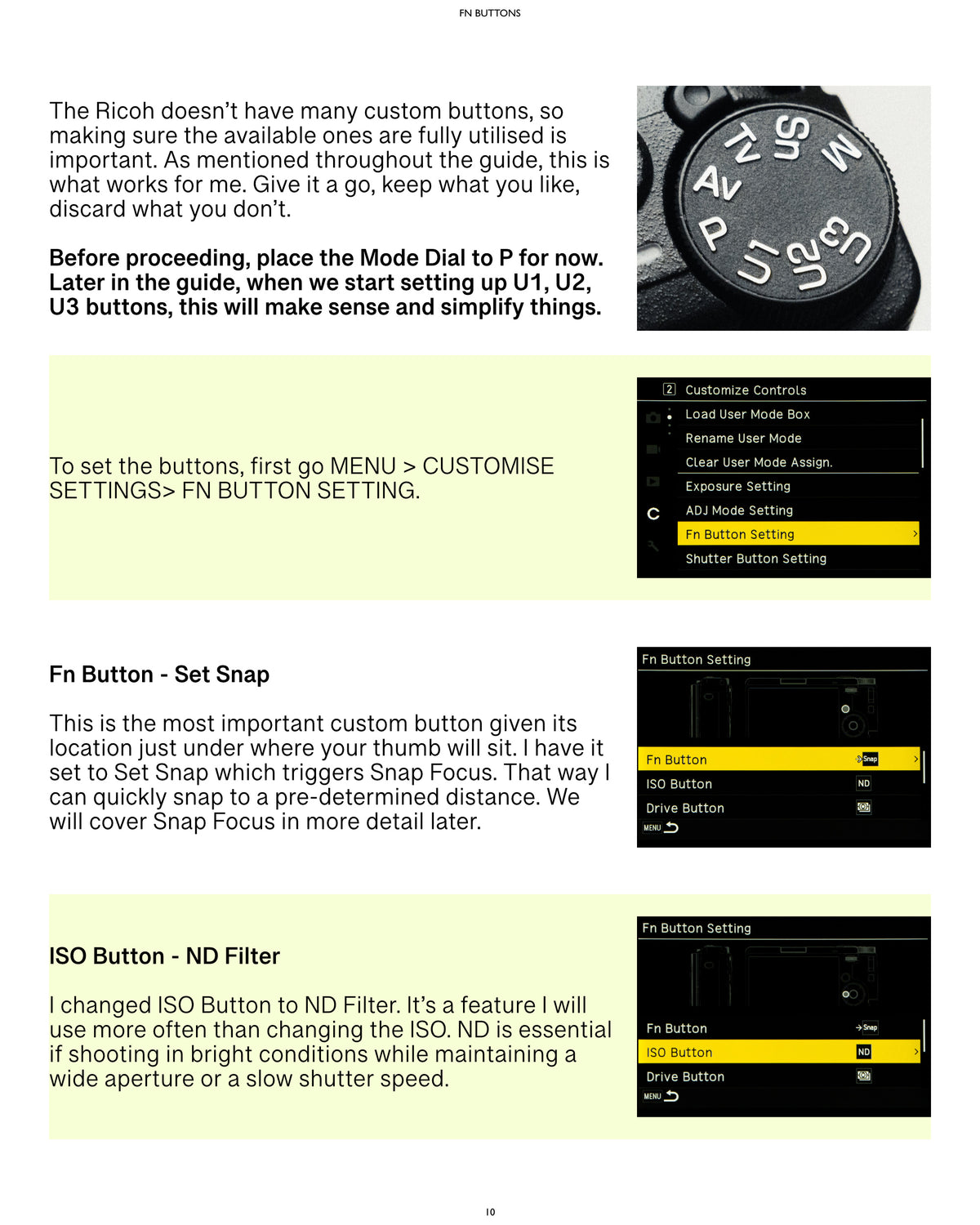 Ricoh GRIV Camera Guide