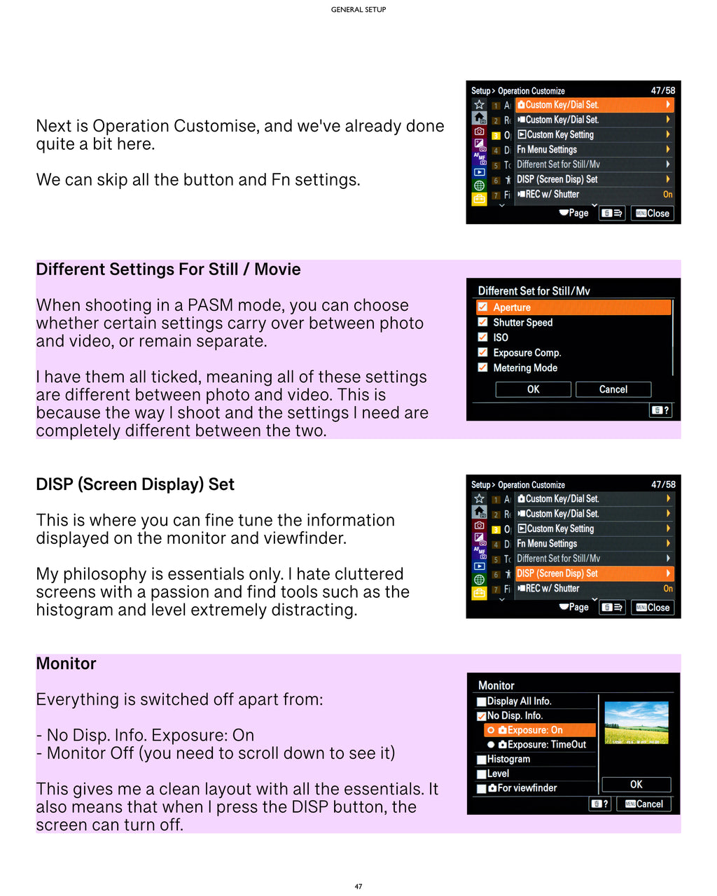 Sony A7CII / A7CR Camera Guide