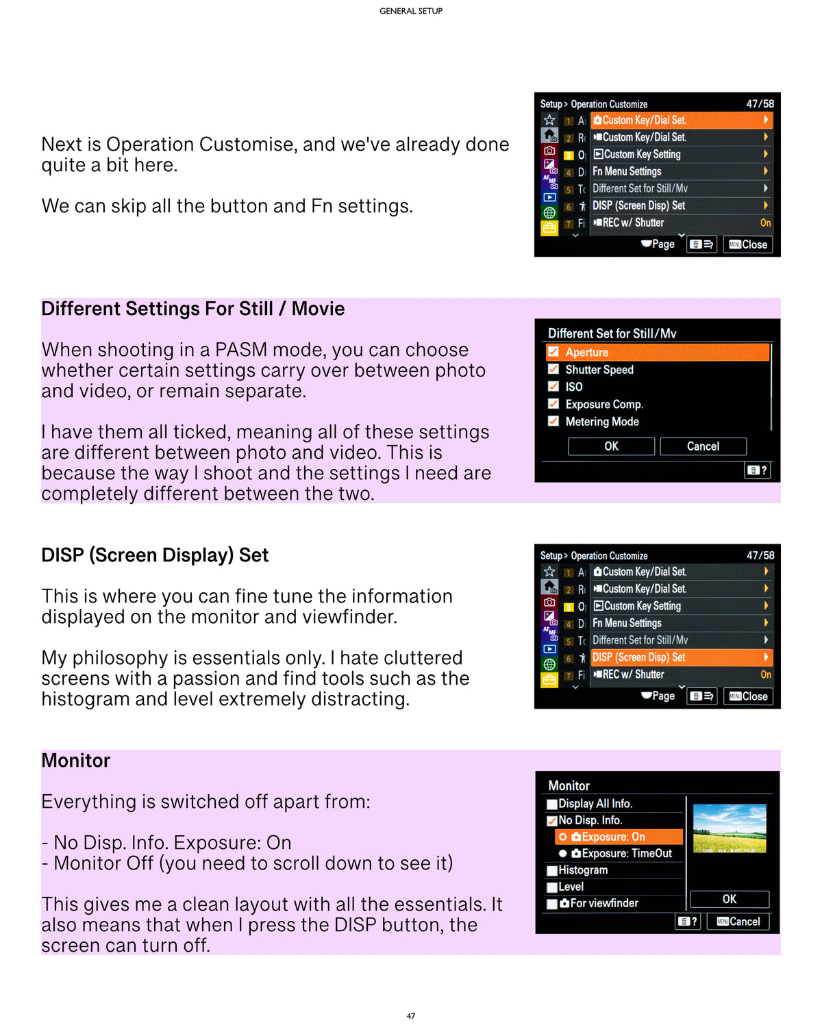 Sony A7CII / A7CR Camera Guide